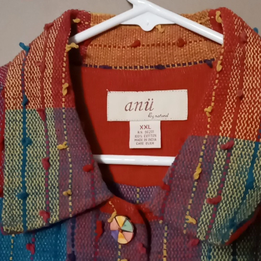 Multicolor Patchwork Button-Front Jacket - Picture 4 of 9